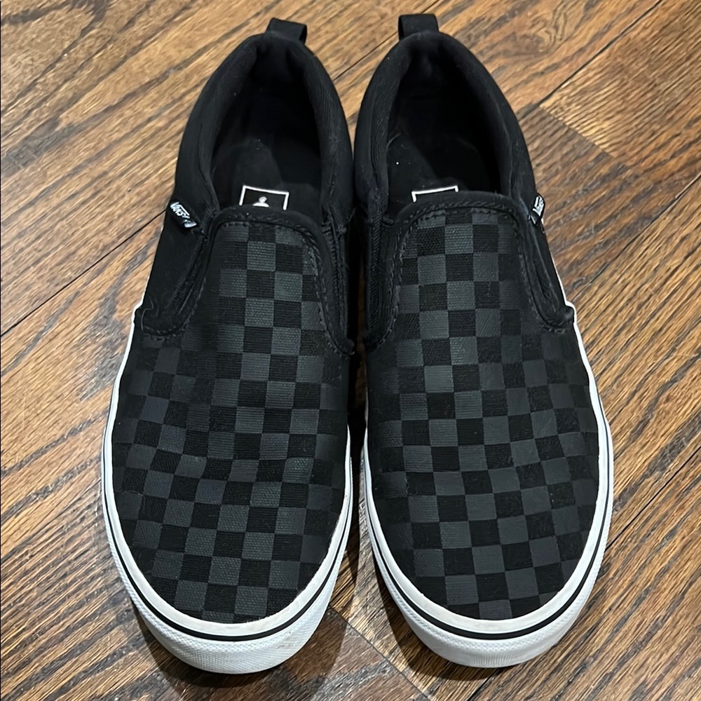 Vans Black Checkered Slip-On Shoes